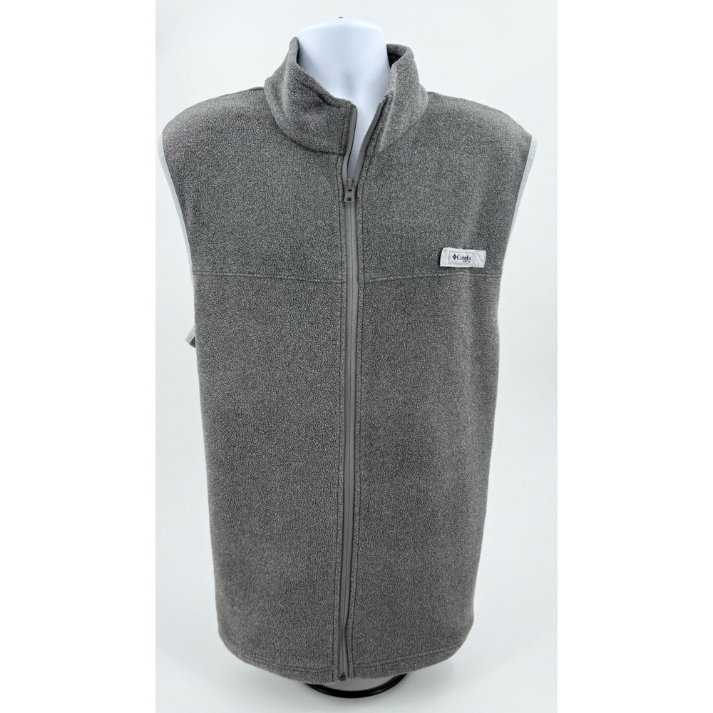 Columbia "Harborside" PFG Gray Fleece Full Zip Vest‎ FM1005 Men's XL